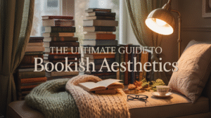 Cozy reading nook with books and tea for bookish aesthetic inspiration.